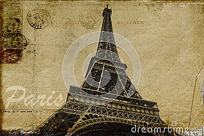 Paris postcard Stock Photo