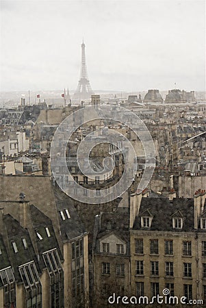 Paris in rain Stock Photo