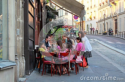 Paris restaurant terrace Editorial Stock Photo