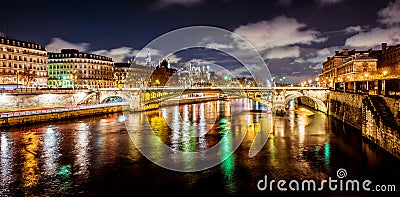 Paris river at night Stock Photo