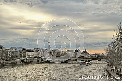 Paris and the river Seine, view of the most beautiful river bank in the world, Paris, France Stock Photo