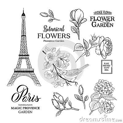 Paris romantic collection. Vector Illustration