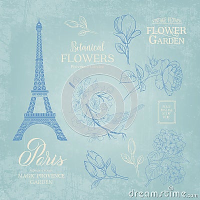 Paris romantic collection. Vector Illustration