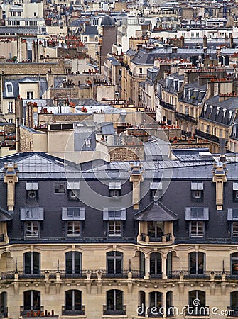 A vieww of Paris rooftops Stock Photo