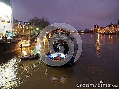 Paris Seine river flood January 2018 Editorial Stock Photo