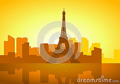 Paris Skyline Vector Illustration