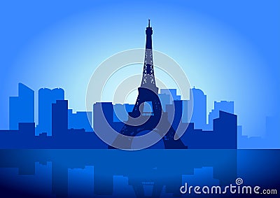 Paris Skyline Vector Illustration