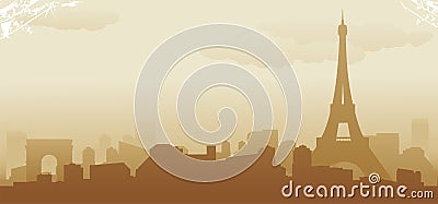 Paris skyline Vector Illustration