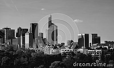 Paris skyline in Black and White Editorial Stock Photo