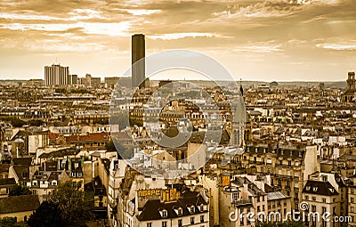 Paris skyline with Montparnasse Tower Editorial Stock Photo