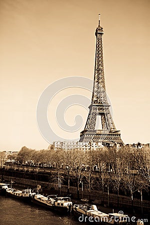 Paris Skyline noir Stock Photo