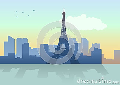 Paris Skyline Vector Illustration