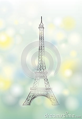 Paris spring banner. Eiffel tower. Travel France poster. Stock Photo