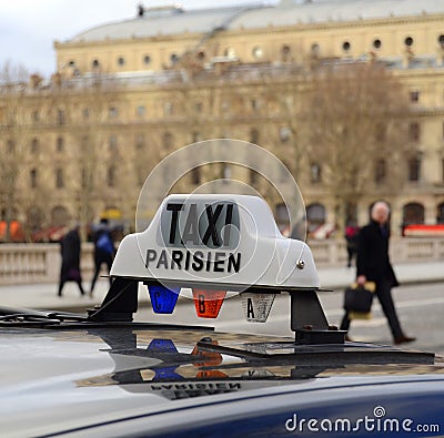 Paris Taxi Stock Photo