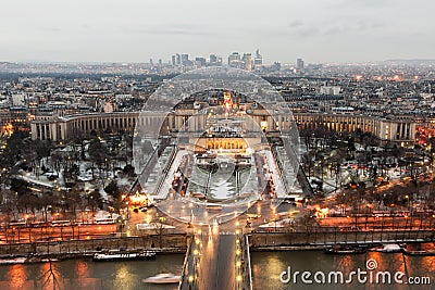 Paris tour eiffel view after sunset Stock Photo