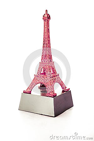 Paris tourism concept photo. Eiffel tower symbol of French. Eiffel tower keychains. Eiffel tower statue. Frenc Statue Stock Photo