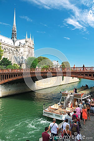 Paris Tourism Bateau-Mouche Editorial Stock Photo