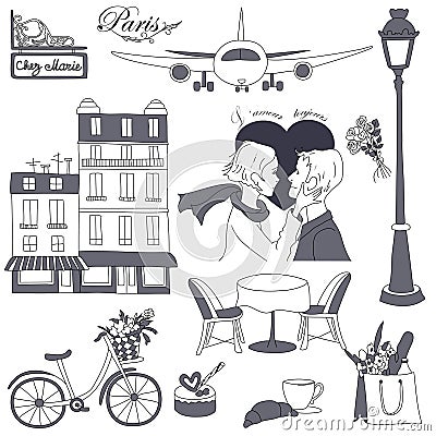 Paris travel Vector Illustration