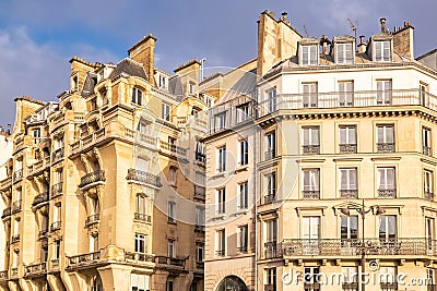 Paris, typical facade Stock Photo