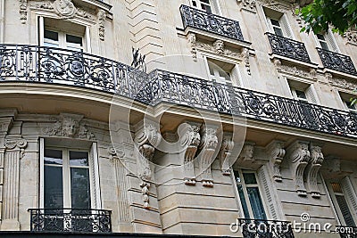 Paris, typical old apartment building Stock Photo