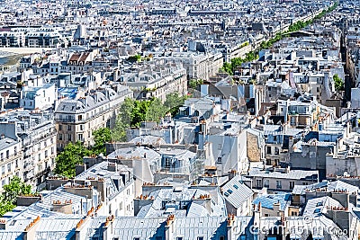Paris, typical zinc roofs Stock Photo