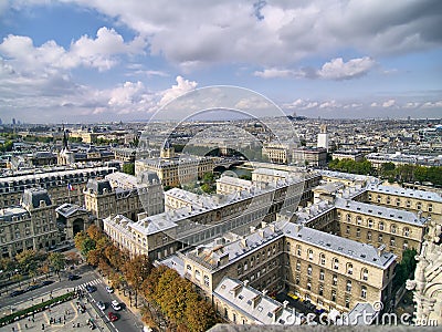Paris view on Cite island in daylight. Stock Photo