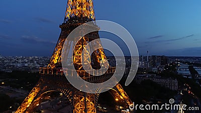 paris view eiffel tower night Editorial Stock Photo