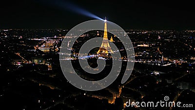 paris view eiffel tower night Editorial Stock Photo