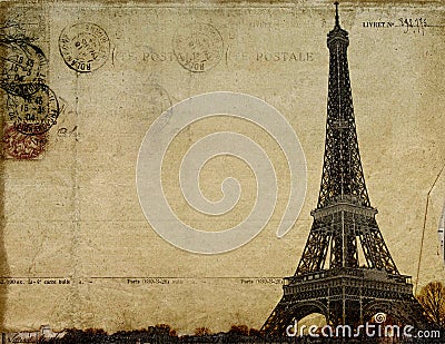 Paris vintage postcard Stock Photo