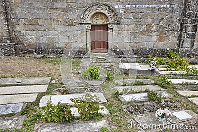 Parish church in Galicia, Spain. Santiago de Cereixo village Stock Photo
