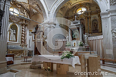 Lama dei Peligni, Chieti. Parish Church of the Child Jesus or of Saints Nicholas and Clemente Editorial Stock Photo