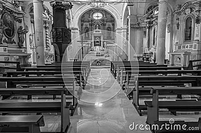 Lama dei Peligni, Chieti. Parish Church of the Child Jesus or of Saints Nicholas and Clemente Editorial Stock Photo