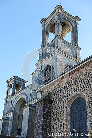 Parish Church in Montfort-sur-Meu in France, the birthplace of S Stock Photo