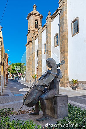 Parish church of San Sebastian in the old town of Aguimes, Gran Canaria, Canary islands, Spain Editorial Stock Photo