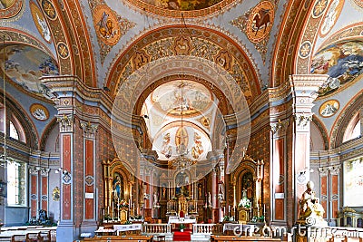 Parish Church of St. Ulrich - Ortisei, Italy Editorial Stock Photo