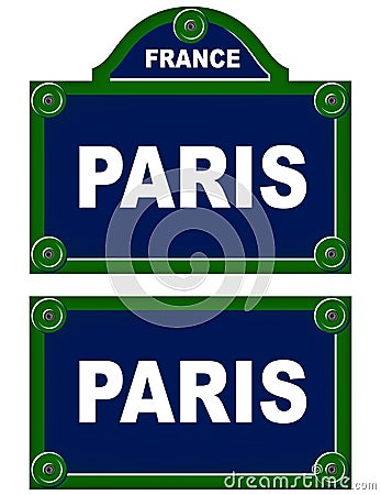 Parisian avenue plates Vector Illustration