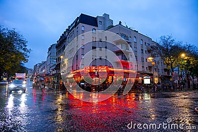 Parisian bistro, restaurant and bar in Paris, France Editorial Stock Photo