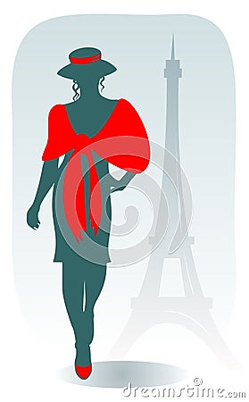 Parisian woman Vector Illustration