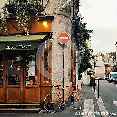 Parisien facade, the typical of urban design in Paris Editorial Stock Photo