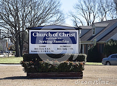 Church of Christ, Memphis, Tennessee Editorial Stock Photo
