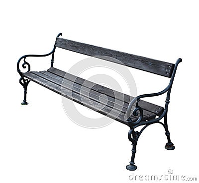 Park Bench Isolated on White Background Stock Photo