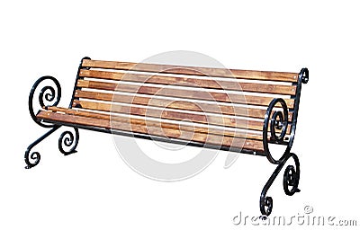 Park bench isolated Stock Photo