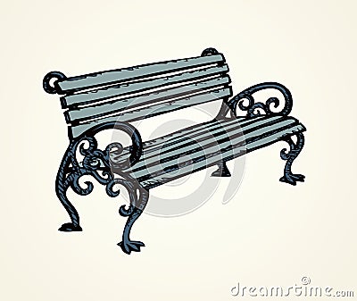 Park bench. Vector drawing Vector Illustration