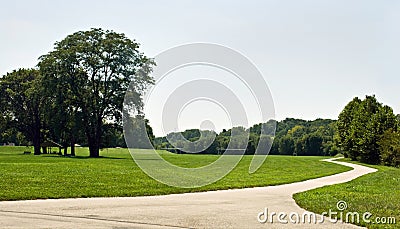 Park Bike Path Stock Photo