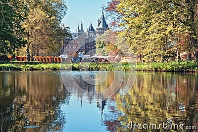 The park at Castle De Haar is the setting of the Elf Fantasy Fair Editorial Stock Photo