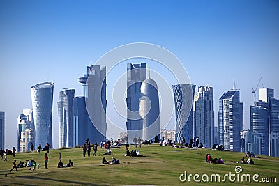 Park in Central Doha, Editorial Stock Photo