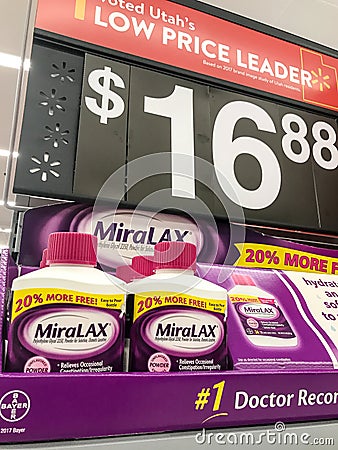 MiraLax is sold in Walmart Editorial Stock Photo