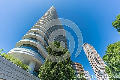 Park Court Aoyama The Tower. One of the most luxurious high-rise condominiums in Aoyama district, central Tokyo completed in early Editorial Stock Photo