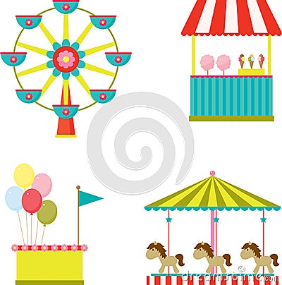 Park entertainment icons Vector Illustration