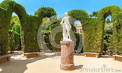 Labyrinth maze in Barcelona Spain at summer Stock Photo